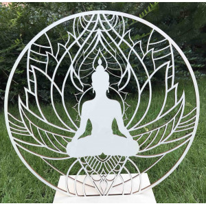 Falfestmény mandala és buddha - BÉKESSÉG