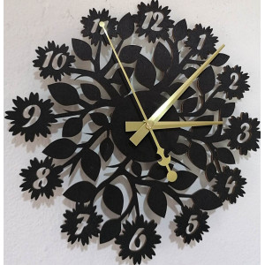 Sentop - wall clock made of wooden plywood flowers PR0343 also black