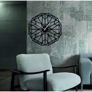 SENTOP - Wall clock geometric plexiglass TOMARR and black X0097