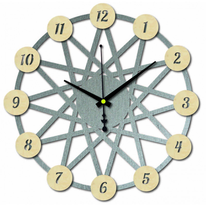 Színes rétegelt falióra - a számok elülső...