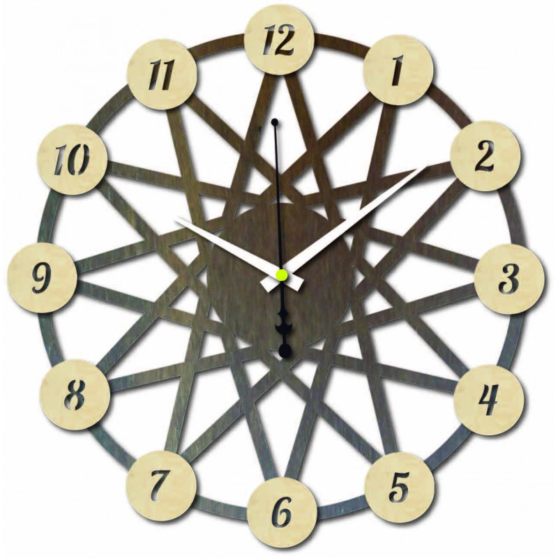 Színes rétegelt falióra - a számok elülső...
