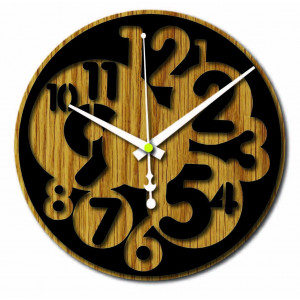 Sentop - Modern falióra szám HDKF019 MDF tölgy - fekete 2