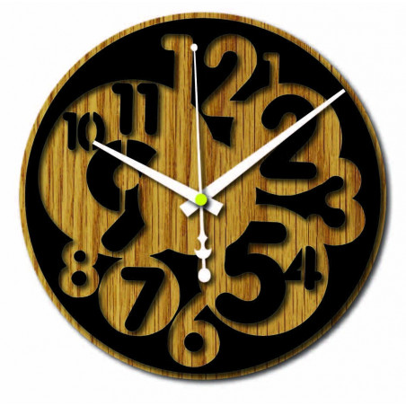 Sentop - Modern falióra szám HDKF019 MDF tölgy - fekete