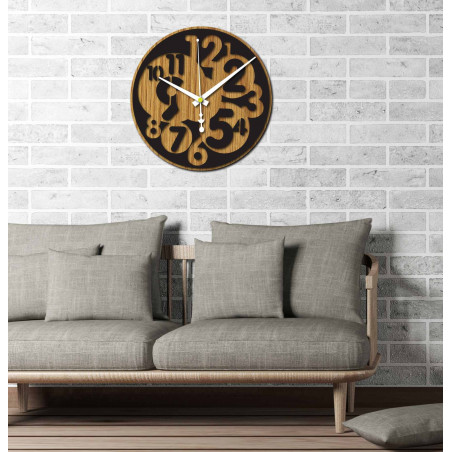 Sentop - Modern falióra szám HDKF019 MDF tölgy - fekete