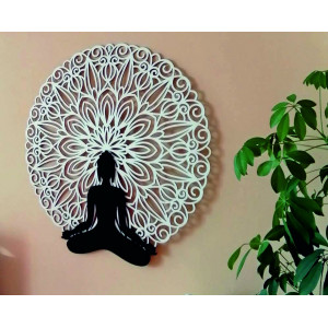 Sentop - Mandala 3D image on the wall of Buddha mandala color design