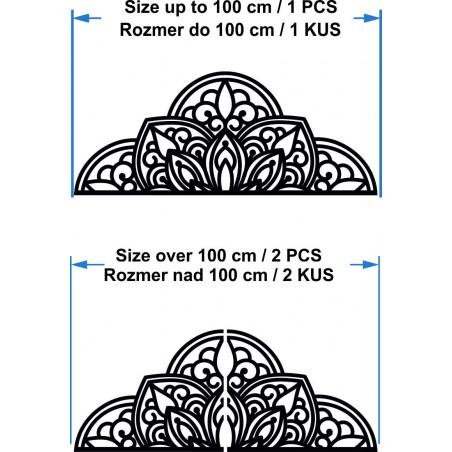 Fából készült falfestmény fél mandala - BOHEMIA