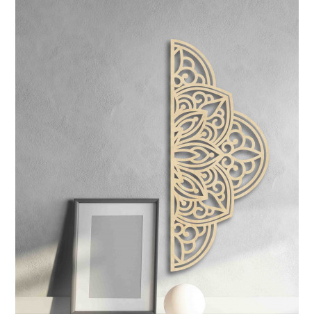 Fából készült falfestmény fél mandala - BOHEMIA