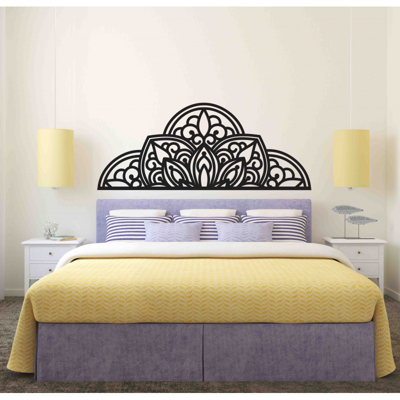 Fából készült falfestmény fél mandala - BOHEMIA