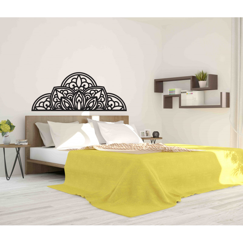 Fából készült falfestmény fél mandala - BOHEMIA