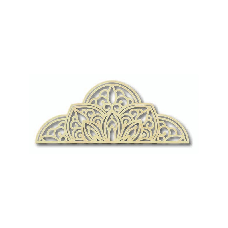 Fából készült falfestmény fél mandala - BOHEMIA