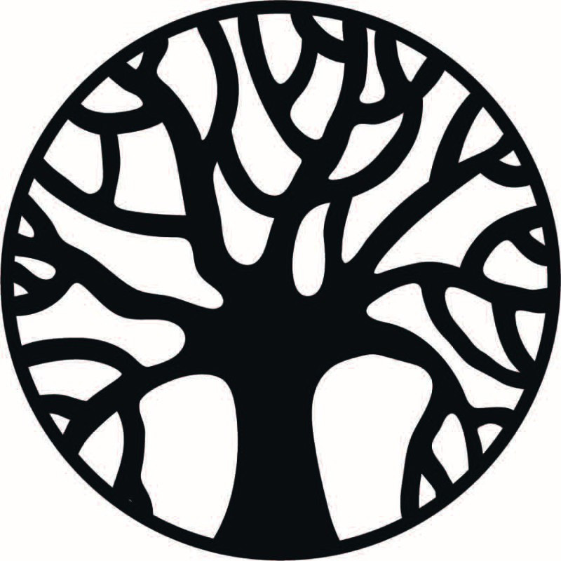 Fából készült falikép ágakkal körben - POCCITT