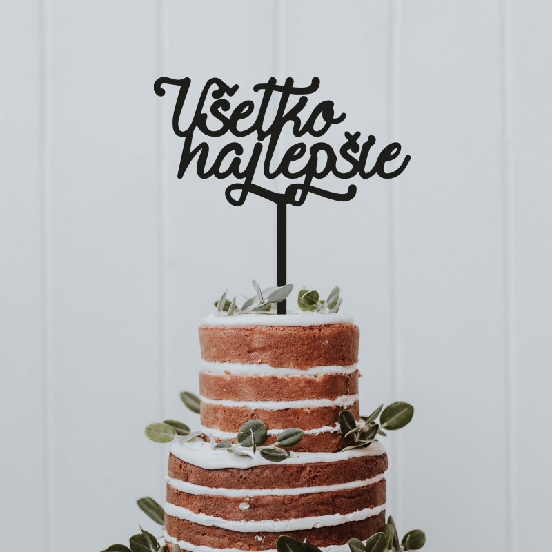 CAKE TOPPER HAPPY BIRTHDAY RND - BLACK – Nagev