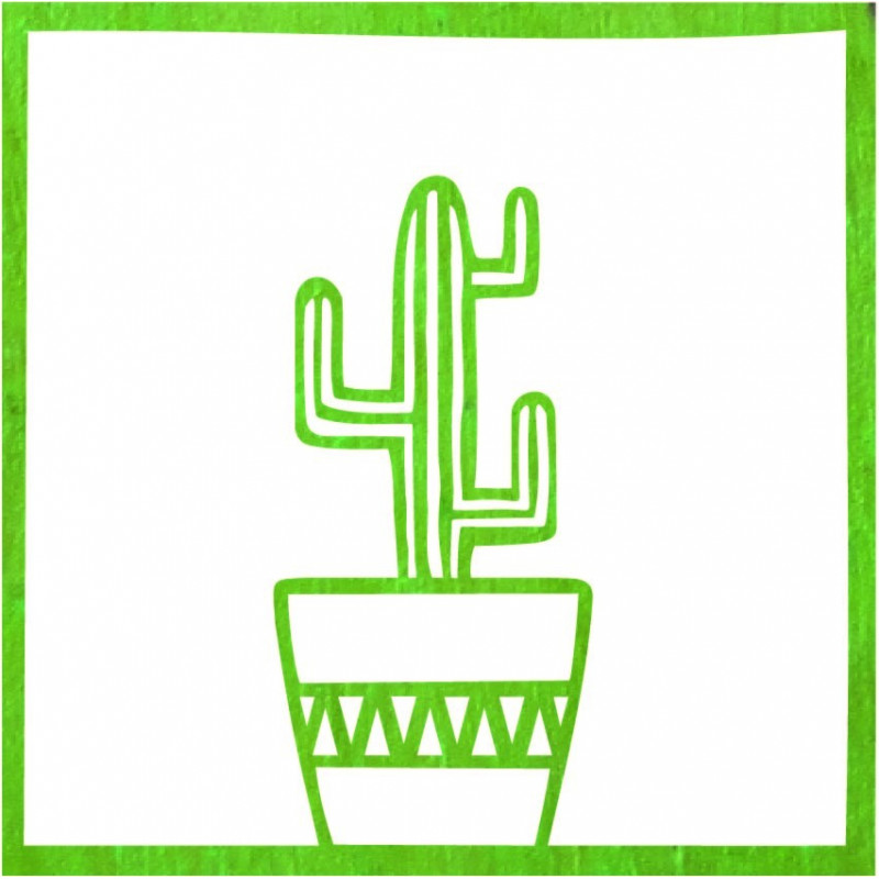Modern falfestmény kaktusz