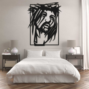 Modern cut wooden wall decor with religious motif - JESUS CHRIST | SENTOP