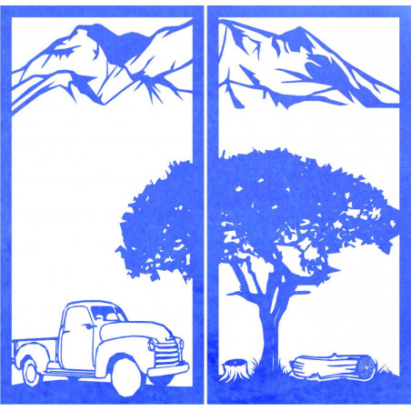 Faragott kétrészes falfestmény természettel - BULISA