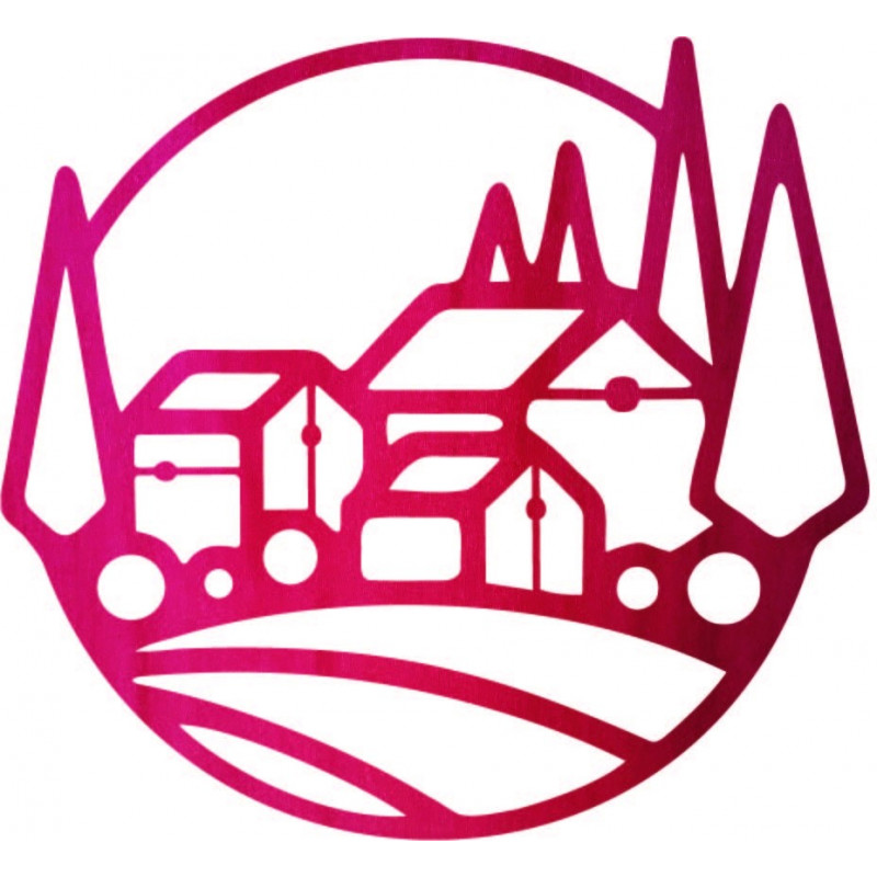 Fából készült kép a házak falán