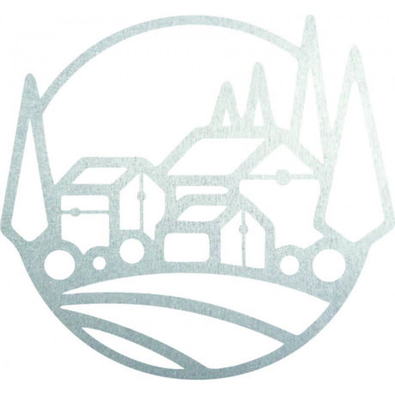 Fából készült kép a házak falán