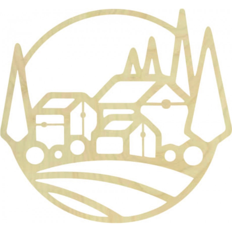 Fából készült kép a házak falán