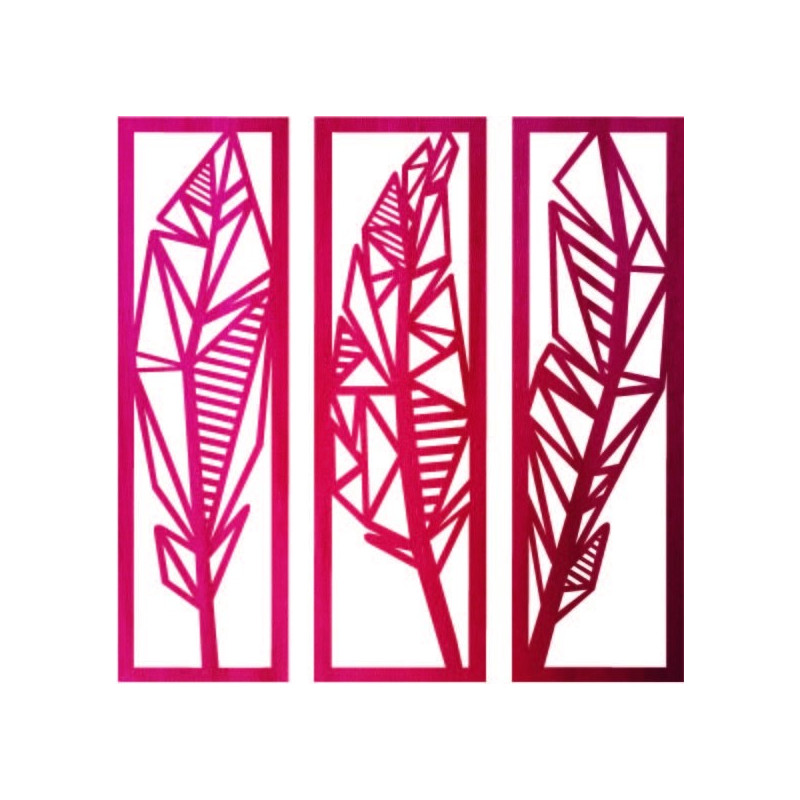 Modern háromrészes festmény banánlevelekről - MUSACEAE