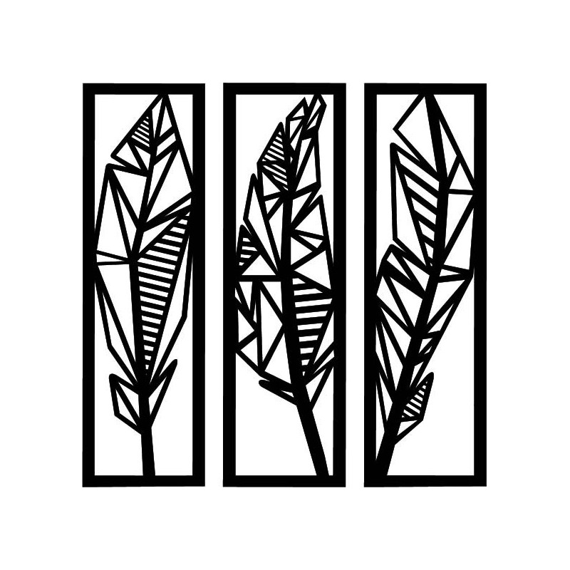 Modern háromrészes festmény banánlevelekről - MUSACEAE