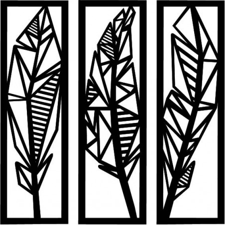 Modern háromrészes festmény Banánlevelek - MUSACEAE