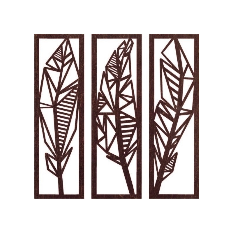 Modern háromrészes festmény banánlevelekről - MUSACEAE