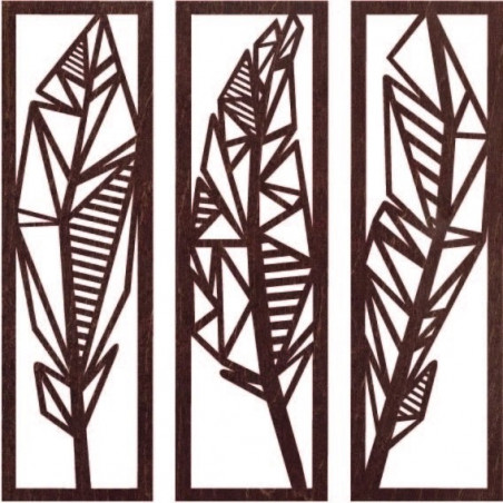 Modern háromrészes festmény Banánlevelek - MUSACEAE
