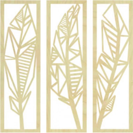 Modern háromrészes festmény Banánlevelek - MUSACEAE