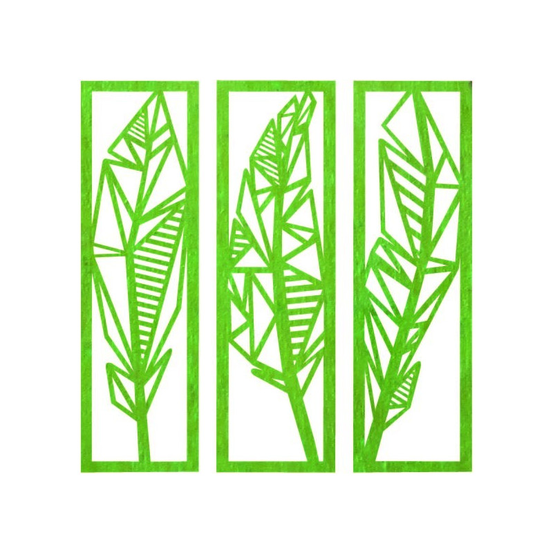 Modern háromrészes festmény banánlevelekről - MUSACEAE
