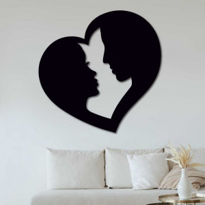Romantikus kép a szív falán lévő pár falán - LOVE YOU |...