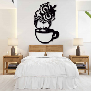 Cute wall decor owl in a cup - ROZALKA | SENTOP