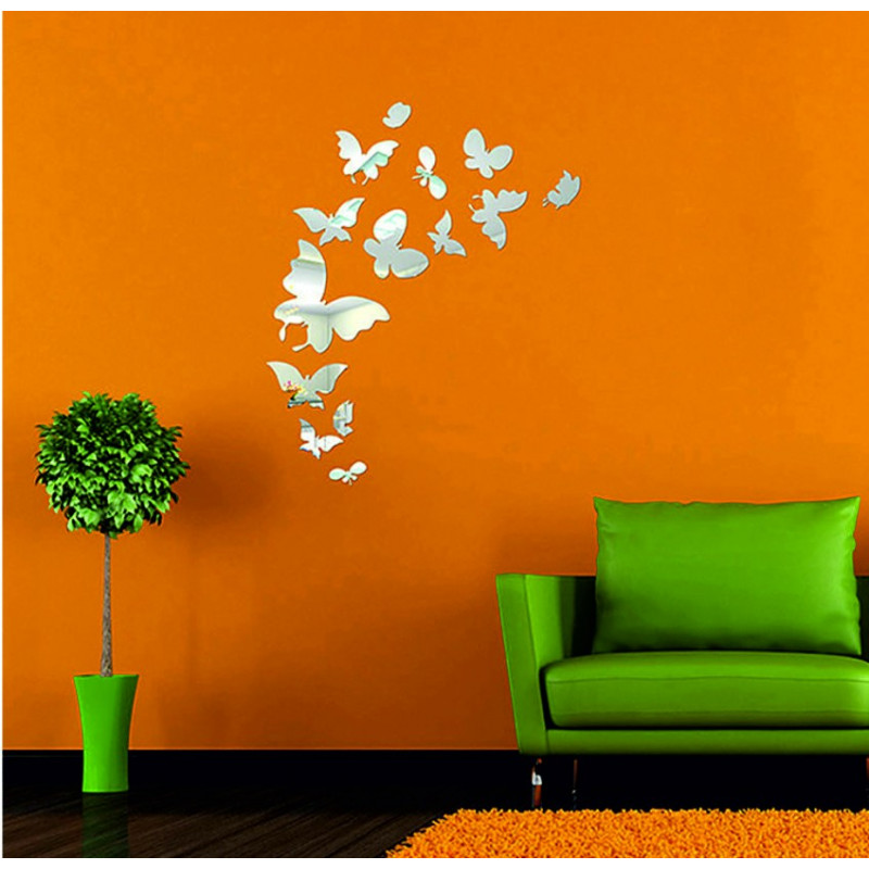 Dekoratív tükrök. Tükör falmatrica, képként vagy dekorációként, 3d akril matrica