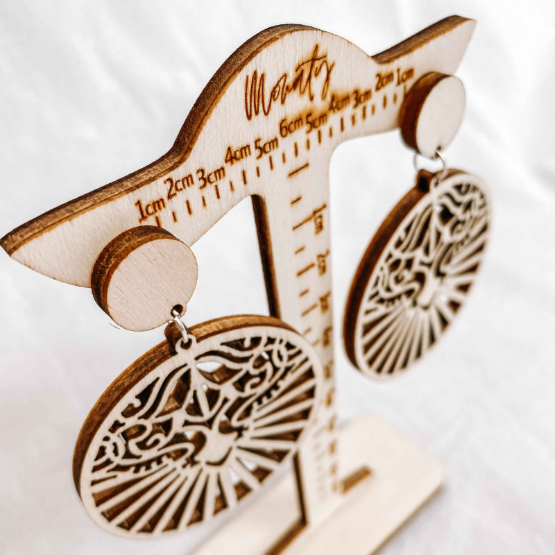 Fából készült természetes lógó fülbevaló LILIEN...