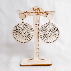 Fából készült természetes lógó fülbevaló LILIEN - MONATY... 2