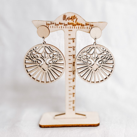 Fából készült természetes lógó fülbevaló LILIEN - MONATY | SENTOP