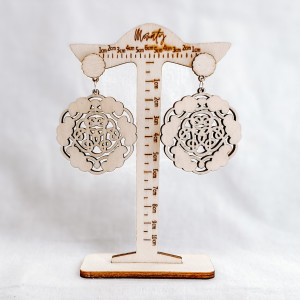 Fából készült természetes lógó fülbevaló AURORA - MONATY... 2