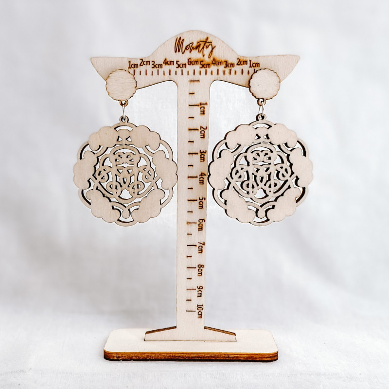 Fából készült természetes lógó fülbevaló AURORA...