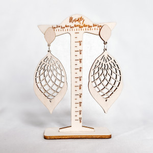 Fából készült természetes lógó fülbevaló MELLIFLUOUS -... 2