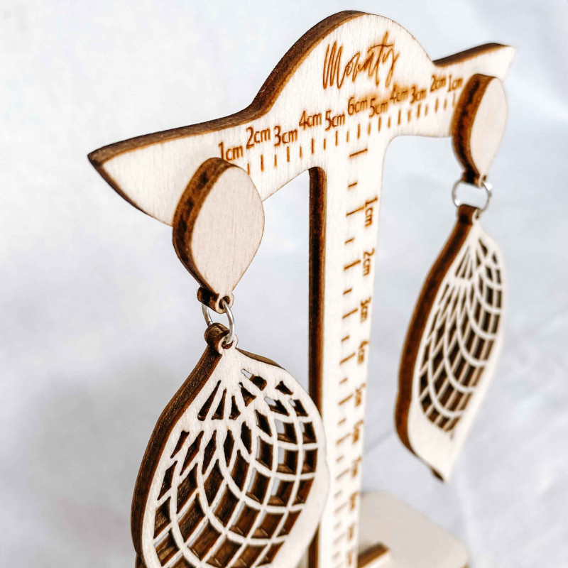 Fából készült természetes lógó fülbevaló...