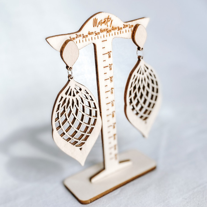 Fából készült természetes lógó fülbevaló...