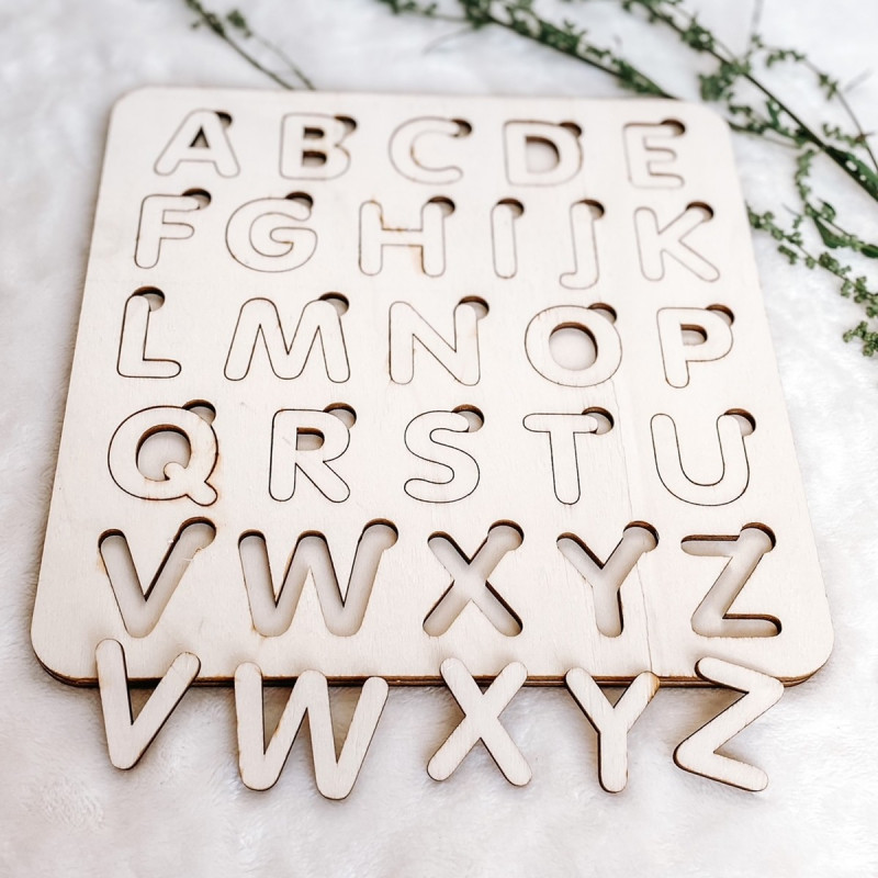 Fából készült montessori betét gyerekeknek -...