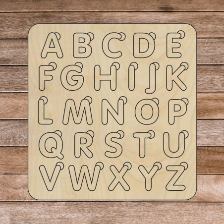 Fából készült montessori betét gyerekeknek - ALFABETIKAI | SENTOP