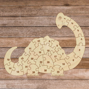 Gyermek fa puzzle - Dinoszaurusz és 26 darab | SENTOP
