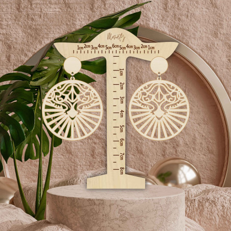 Fából készült természetes lógó fülbevaló LILIEN - MONATY | SENTOP