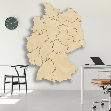 Németország fából készült fali térképe