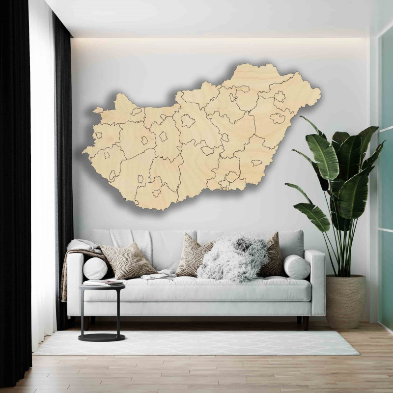 Magyarország fából készült falitérkép - 40 db | SENTOP M005