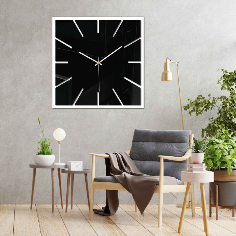 Modern tükrös falióra elegáns belső térbe