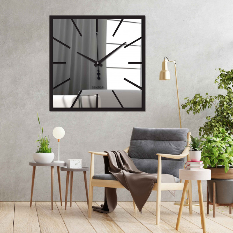 Modern tükrös falióra elegáns belső térbe