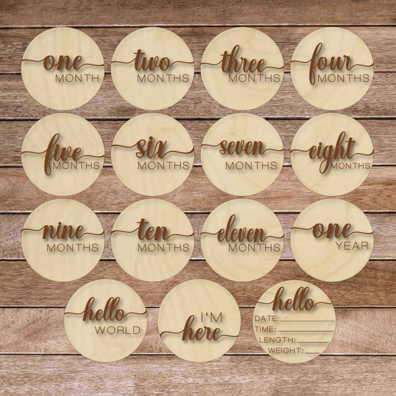 Fa mérföldkő kártyák - első év a világon angol,...