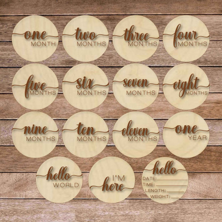 Fa mérföldkő kártyák - első év a világon angol, német, lengyel, magyar, román nyelven